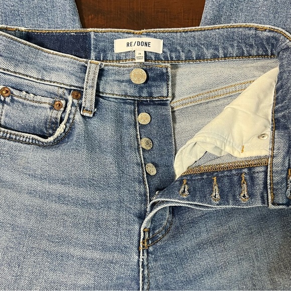 RE/DONE Revolve Denim 90s High Rise Ankle Crop Jeans True Blue Redone Size 24 - Picture 8 of 14